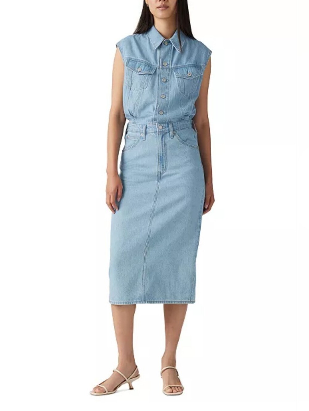 Levi Strauss & CO NWT Sleeveless Drapey Homage To Trucker Jacket Dress